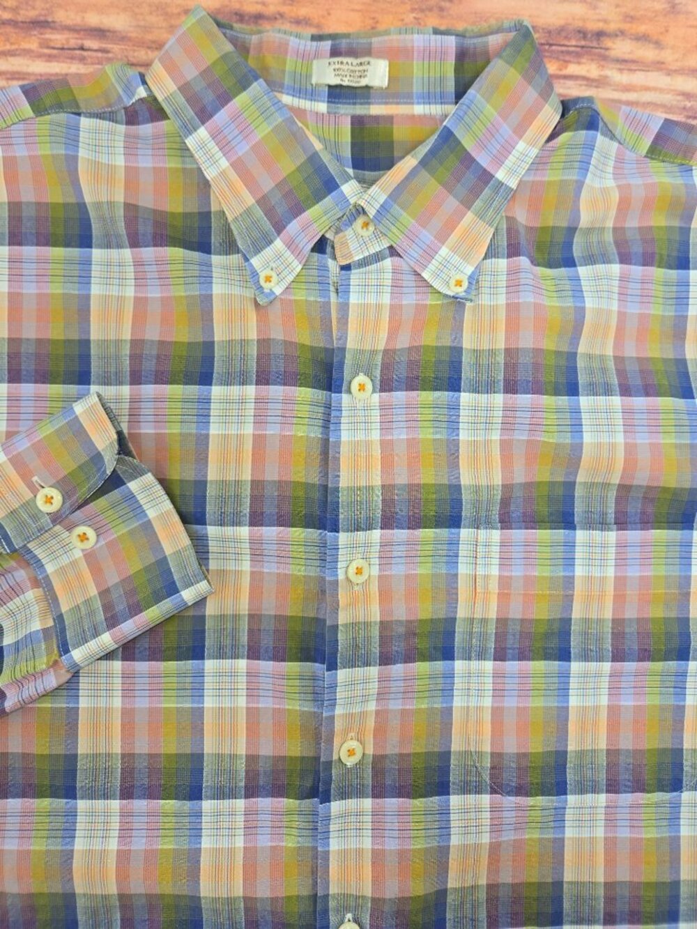 Peter Millar Mens Plaid Button-Down Crown Shirt Size XL